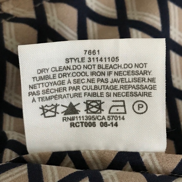 TORY BURCH Velda Tunic Silk Long Sleeve Blouse Black Tan Women’s Plus Size 14 - Picture 13 of 16